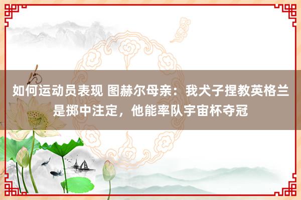 如何运动员表现 图赫尔母亲：我犬子捏教英格兰是掷中注定，他能率队宇宙杯夺冠