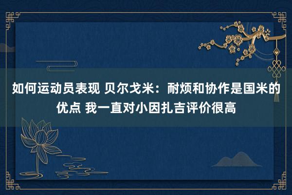 如何运动员表现 贝尔戈米：耐烦和协作是国米的优点 我一直对小因扎吉评价很高