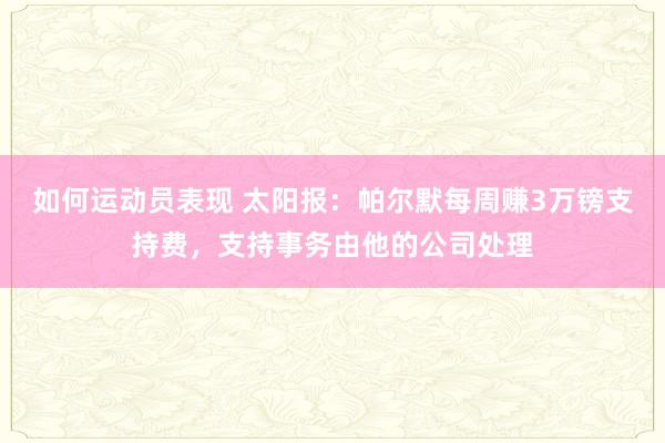 如何运动员表现 太阳报：帕尔默每周赚3万镑支持费，支持事务由他的公司处理