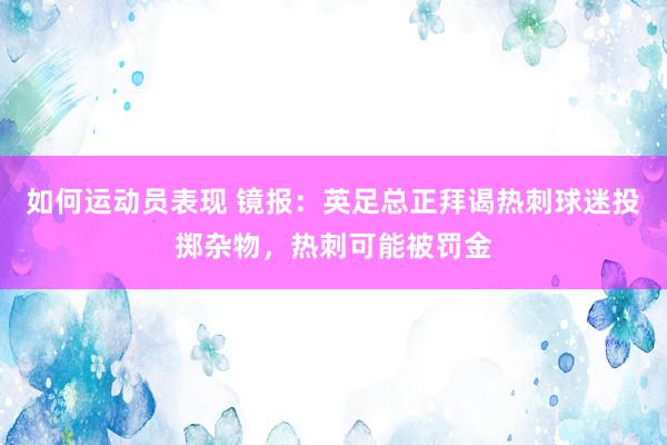 如何运动员表现 镜报：英足总正拜谒热刺球迷投掷杂物，热刺可能被罚金