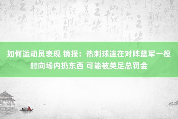 如何运动员表现 镜报：热刺球迷在对阵蓝军一役时向场内扔东西 可能被英足总罚金