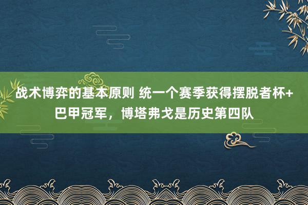 战术博弈的基本原则 统一个赛季获得摆脱者杯+巴甲冠军，博塔弗戈是历史第四队